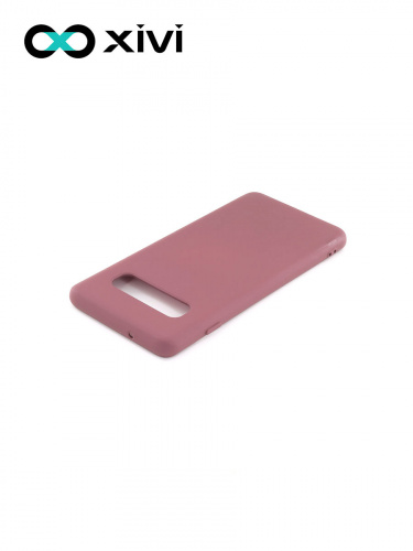 Накладка задняя Xivi для SAMSUNG  Galaxy S10, Silicon Case, силикон, матовая, №73, цвет винный 4