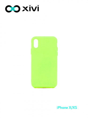 Накладка задняя Xivi для APPLE iPhone X XS, Silicon Case, силикон, матовая, №61, цвет салатовый 1