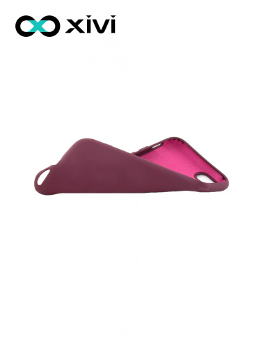 Накладка задняя Xivi для APPLE iPhone 7 8 SE2, Silicon Case, силикон, матовая, №73, цвет винный 6