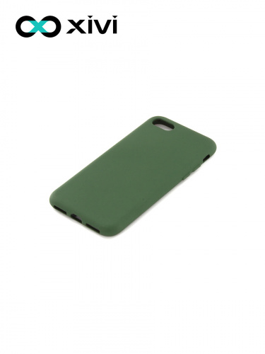 Накладка задняя Xivi для APPLE iPhone 7 8 SE2, Silicon Case, силикон, матовая, №59, цвет темно-зеленый 3