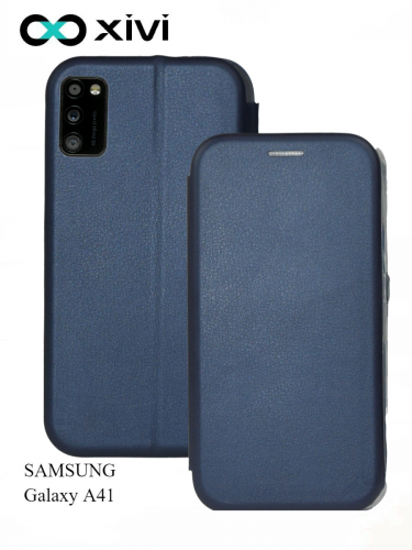 Чехол-книжка Xivi для SAMSUNG Galaxy A41, Fashion Case, на магните, экокожа, цвет темно-синий 1