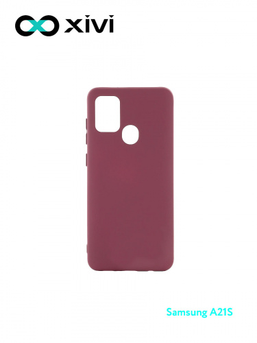 Накладка задняя Xivi для SAMSUNG Galaxy A21S, Silicon Case, силикон, матовая, №73, цвет винный 1
