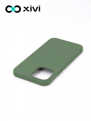 Накладка задняя Xivi для APPLE iPhone 12 6.1 6.1 Pro, Silicon Case, силикон, матовая, №59, цвет темно-зеленый 4