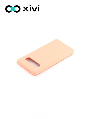 Накладка задняя Xivi для SAMSUNG  Galaxy S10, Silicon Case, силикон, матовая, №30, цвет розовый 4