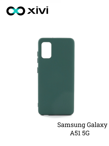Накладка задняя Xivi для SAMSUNG Galaxy A51 5G, Silicon Case, силикон, матовая, №46, цвет изумрудный 1