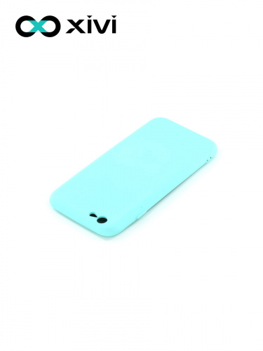 Накладка задняя Xivi для APPLE iPhone 6 6S (4.7), Silicon Case, силикон, матовая, №8, цвет голубой 4