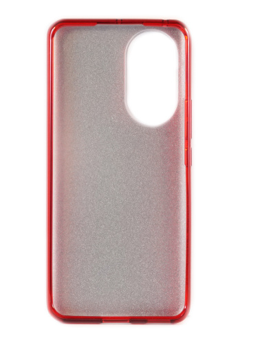 Накладка задняя для HUAWEI Honor 50 5G, силикон, блёстки, цвет: красный