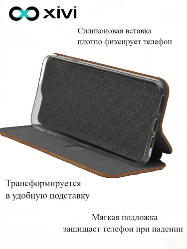 Чехол-книжка Xivi для SAMSUNG Galaxy A41, Premium, вертикальный шов, на магните, экокожа, цвет хаки 2