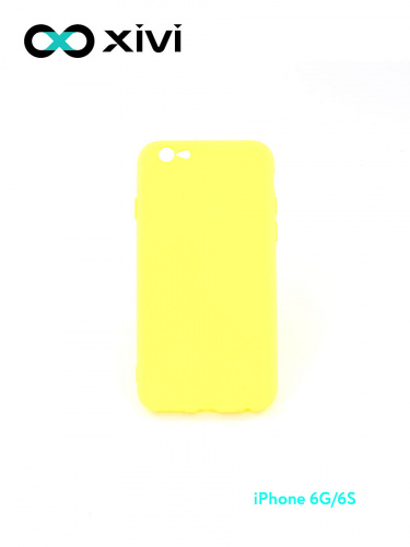 Накладка задняя Xivi для APPLE iPhone 6 6S (4.7), Silicon Case, силикон, матовая, №41, цвет жёлтый 10