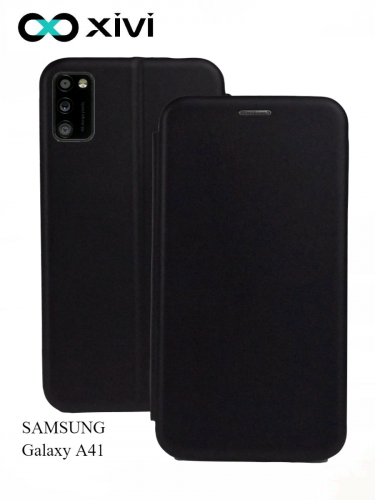 Чехол-книжка Xivi для SAMSUNG Galaxy A41, Fashion Case, на магните, экокожа, цвет чёрный 1