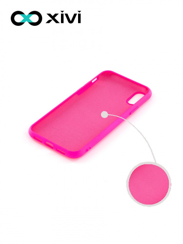 Накладка задняя Xivi для APPLE iPhone X XS, Silicon Case, силикон, матовая, №33, цвет розовый 2