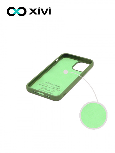Накладка задняя Xivi для APPLE iPhone 12 5.4, Silicon Case, силикон, матовая, №57, цвет зелёный 2