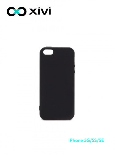 Накладка задняя Xivi для APPLE iPhone 5 5S SE, Silicon Case, силикон, матовая, №1, цвет чёрный 10