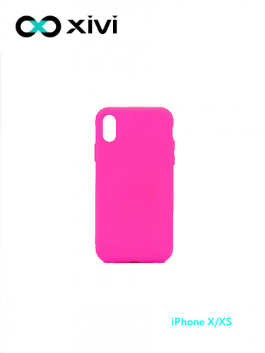 Накладка задняя Xivi для APPLE iPhone X XS, Silicon Case, силикон, матовая, №33, цвет розовый 1