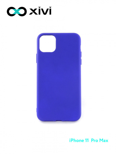 Накладка задняя Xivi для APPLE iPhone 11 Pro Max, Silicon Case, силикон, матовая, №47, цвет синий 10