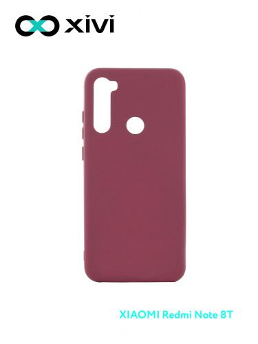 Накладка задняя Xivi для XIAOMI Redmi Note 8T, Silicon Case, силикон, матовая, №73, цвет винный 1