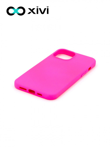 Накладка задняя Xivi для APPLE iPhone 12 6.7, Silicon Case, силикон, матовая, №64, цвет фуксия 3