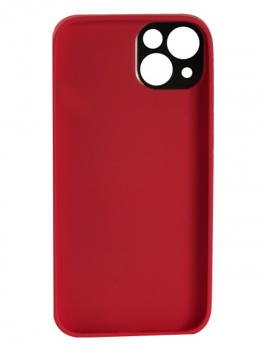 Накладка задняя для iPhone 13, силикон, защита камеры, имитация кожи, красный