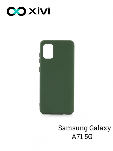 Накладка задняя Xivi для SAMSUNG Galaxy A71 5G, Silicon Case, силикон, матовая, №59, цвет темно-зеленый 1