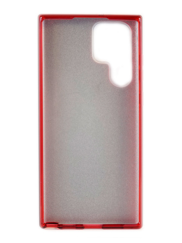 Накладка задняя для SAMSUNG Galaxy S22 Ultra, силикон, блёстки, цвет: красный