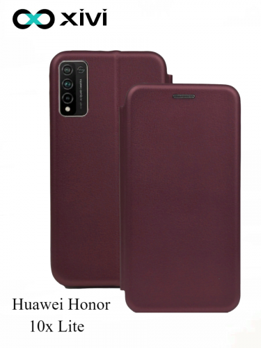 Чехол-книжка Xivi для HUAWEI Honor 10x Lite, Fashion Case, на магните, экокожа, цвет винный 6