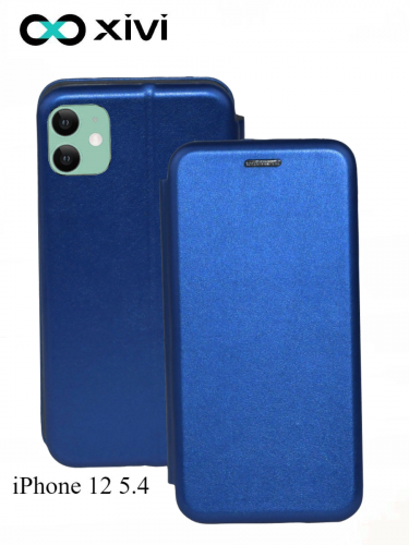 Чехол-книжка Xivi для APPLE iPhone 12 5.4, Fashion Case, на магните, экокожа, цвет синий 1