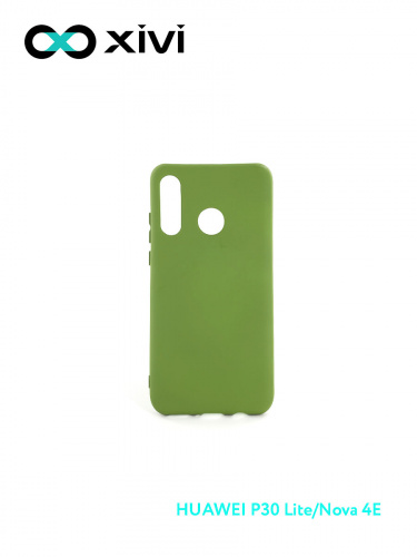Накладка задняя Xivi для HUAWEI P30 Lite Nova 4E, Silicon Case, силикон, матовая, №57, цвет зелёный 1