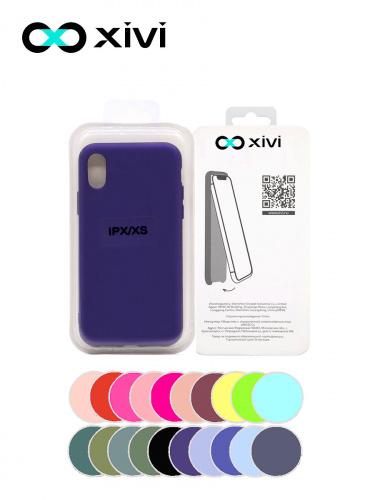 Накладка задняя Xivi для APPLE iPhone X XS, Silicon Case, силикон, матовая, №17, цвет фиолетовый 5