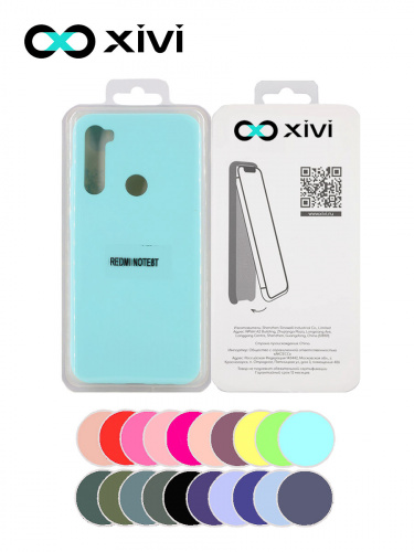Накладка задняя Xivi для XIAOMI Redmi Note 8T, Silicon Case, силикон, матовая, №8, цвет голубой 5