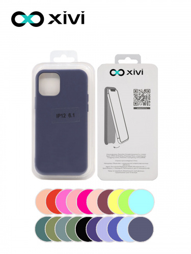 Накладка задняя Xivi для APPLE iPhone 12 6.1 6.1 Pro, Silicon Case, силикон, матовая, №2, цвет индиго, тёмный 5