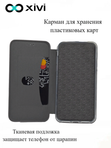 Чехол-книжка Xivi для SAMSUNG Galaxy A01A015, Fashion Case, на магните, экокожа, цвет серый 3
