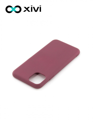 Накладка задняя Xivi для APPLE iPhone 11 Pro Max, Silicon Case, силикон, матовая, №73, цвет винный 4