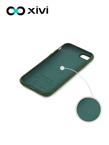 Накладка задняя Xivi для APPLE iPhone 7 8 SE2, Silicon Case, силикон, матовая, №59, цвет темно-зеленый 2