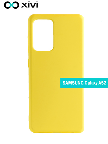 Накладка задняя Xivi для SAMSUNG  Galaxy A52, Silicon Case, силикон, матовая, №41, цвет жёлтый (1)