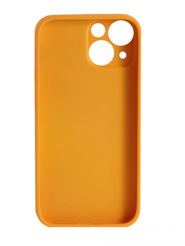 Накладка задняя для iPhone 13 Mini, силикон, защита камеры, имитация кожи, темно-желтый