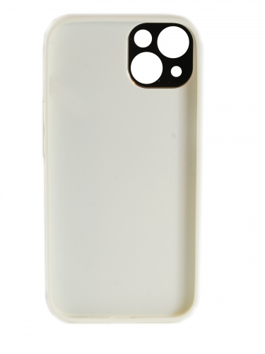 Накладка задняя для iPhone 13, силикон, защита камеры, имитация кожи, белый