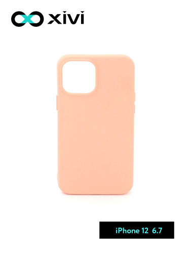 Накладка задняя Xivi для APPLE iPhone 12 6.7, Silicon Case, силикон, матовая, №39, цвет бежевый 1
