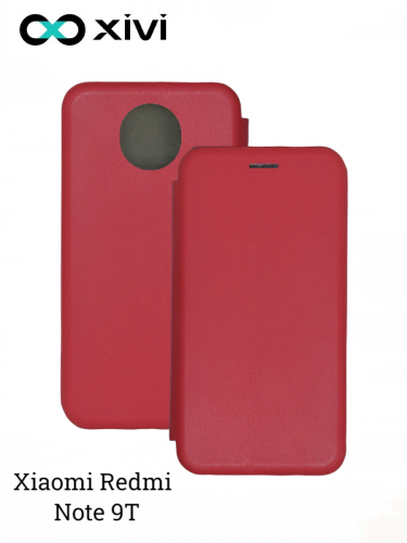 Чехол-книжка Xivi для XIAOMI REDMI NOTE 9T, Fashion Case, на магните, экокожа, цвет красный 1
