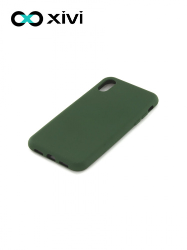 Накладка задняя Xivi для APPLE iPhone X XS, Silicon Case, силикон, матовая, №59, цвет темно-зеленый 3