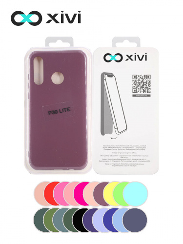 Накладка задняя Xivi для HUAWEI P30 Lite Nova 4E, Silicon Case, силикон, матовая, №73, цвет винный 5
