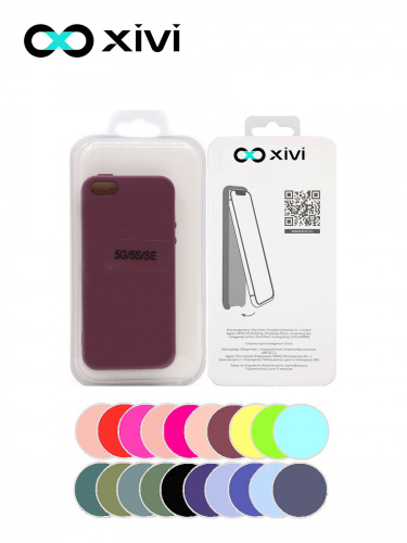 Накладка задняя Xivi для APPLE iPhone 5 5S SE, Silicon Case, силикон, матовая, №73, цвет винный 5