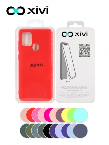 Накладка задняя Xivi для SAMSUNG Galaxy A21S, Silicon Case, силикон, матовая, №4, цвет морковный 5