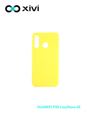 Накладка задняя Xivi для HUAWEI P30 Lite Nova 4E, Silicon Case, силикон, матовая, №41, цвет жёлтый 1