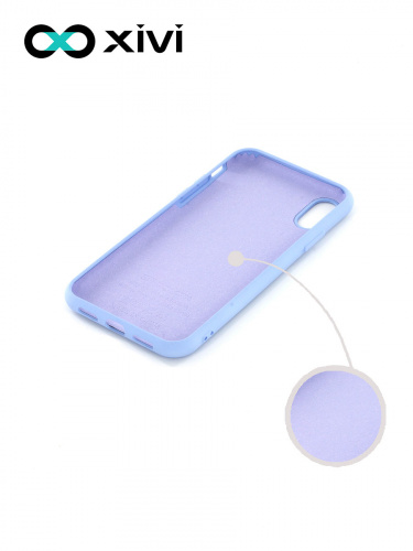 Накладка задняя Xivi для APPLE iPhone X XS, Silicon Case, силикон, матовая, №42, цвет сиреневый 2