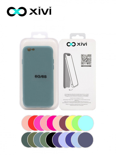 Накладка задняя Xivi для APPLE iPhone 6 6S (4.7), Silicon Case, силикон, матовая, №56, цвет зелёный 5