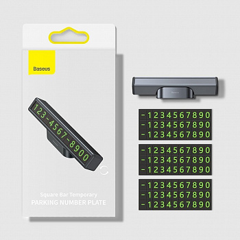 Автовизитка Baseus, CNFT000001, Square, пластик, чёрный