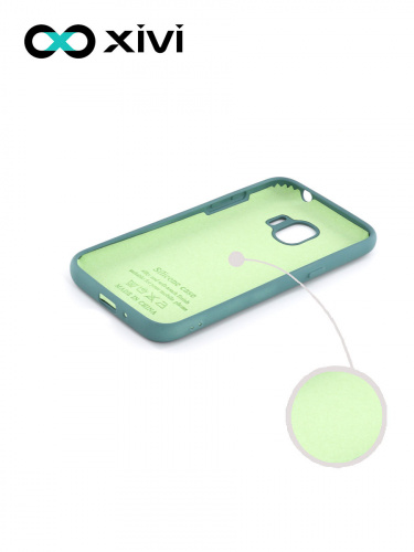 Накладка задняя Xivi для SAMSUNG Galaxy J2 2018 J250G, Silicon Case, силикон, матовая, №56, цвет зелёный 2