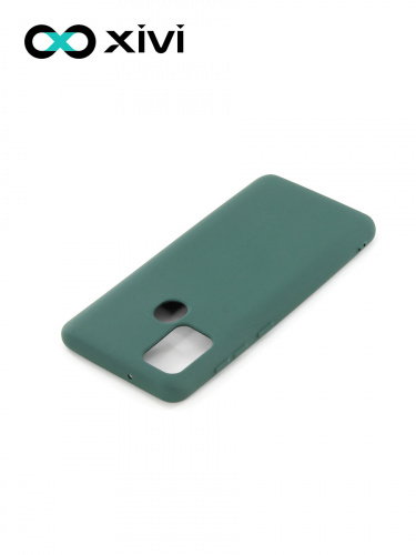 Накладка задняя Xivi для SAMSUNG Galaxy A21S, Silicon Case, силикон, матовая, №46, цвет изумрудный 4