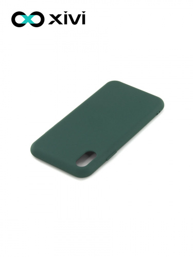 Накладка задняя Xivi для APPLE iPhone X XS, Silicon Case, силикон, матовая, №46, цвет изумрудный 4