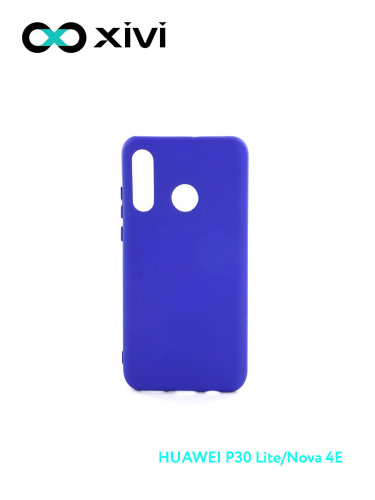 Накладка задняя Xivi для HUAWEI P30 Lite Nova 4E, Silicon Case, силикон, матовая, №47, цвет синий 1